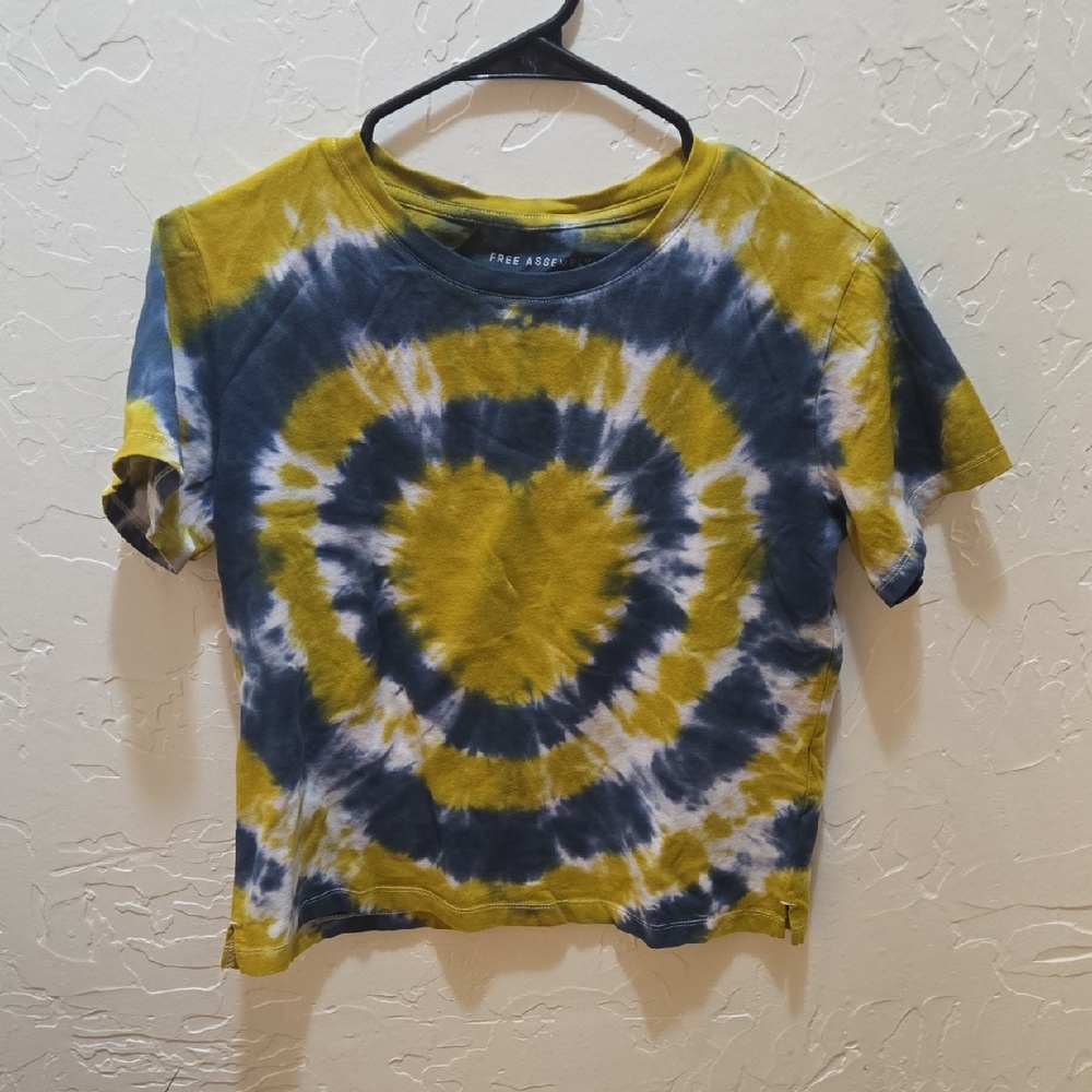 3/$10 Blue Echo Tie-Dye Short Sleeve Tee - Yellow and Blue